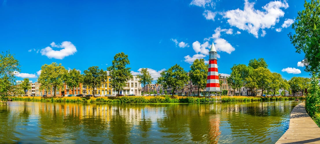 photo of view of Lighthouse at the Valkenberg park at Breda, Netherlands.