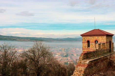 photo of  view of Hisarlaka Fortress is an ancient and medieval fortress occupying a hill at 2 kilometres to the south-east of Kyustendil, in what is now Bulgaria.,Kyustendil bulgaria.