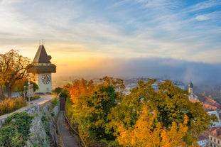 Aerial View Of Graz City Center - Graz, Styria, Austria, Europe.