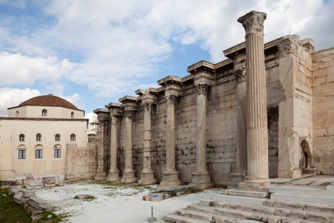 photo of view of Hadrian's Library on the north side of the Acropolis of Athens,Greece.