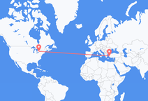 トロントからイズミル行きのフライト