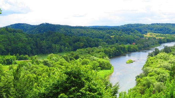 landscape from ruins of sobien castle, Poland.