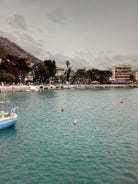 Photo of Heraion in Perachora with small beach, Loutraki, Greece.