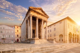 Aerial drone photo of famous european city of Pula and arena of roman time. Location Istria county, Croatia, Europe.