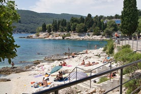 Photo of Town of aerial view of Rovinj historic peninsula, famous tourist destination in Istria region of Croatia.