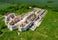 Photo of aerial view of ruins of The Great Basilica at the Outer Town of Pliska, the first Bulgarian capital.