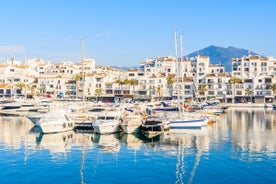 Photo of aerial view of Benalmadena coastal town in Andalusia in southern Spain.