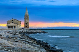 Photo of  the beach area of the city of Jesolo in the province of Venice.