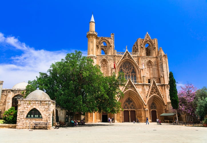 Old town of Famagusta with Lala Mustafa Pasa Mosque, Cyprus