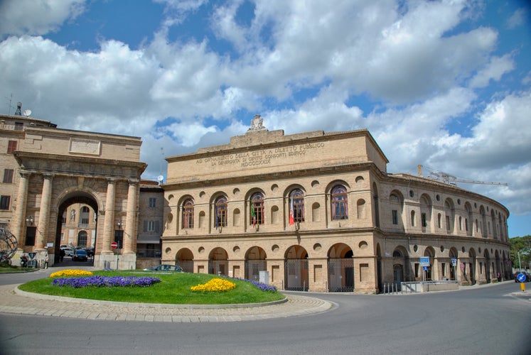 Photo of Sferisterio theatre in Macerata In Italy.