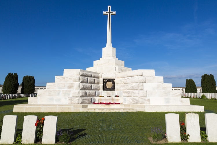 Photo of Tyne Cot World War One Cemetery, the largest British War cemetery in the world ,Zonnebeke, Belgium.