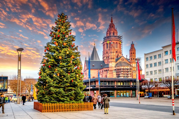 photo 0f view of Christmas Market in Mainz, Germany