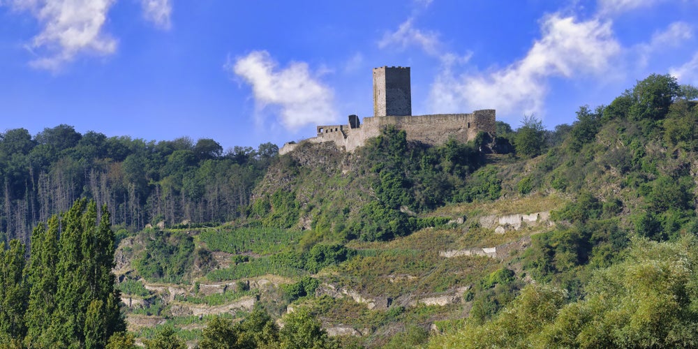 Photo of Medieval Niederburg castle along the Moselle River, Kobern - Gondorf, Rhineland-Palatinate, Germany