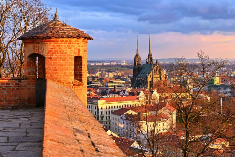 Photo of cathedral of Saints Peter and Paul. Beautiful old architecture and a popular tourist destination, Brno, Czech Republic.