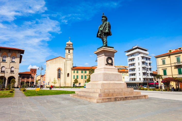 Piazza Vittorio Emanuele square in the centre of Pisa city in Tuscany, Italy