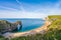 Photo of beautiful Durdle Door in the morning, Dorset, Jurassic Coast, England, UK.