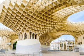 Photo of view from the top of the Space Metropol Parasol (Setas de Sevilla) one have the best view of the city of Seville, Spain.