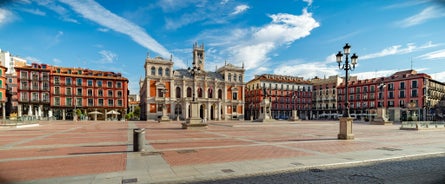 Photo of aerial view of Valladolid skyline, Spain.