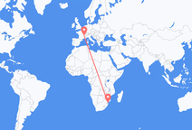마푸토에서 출발해 리옹으로 향하는 항�공편