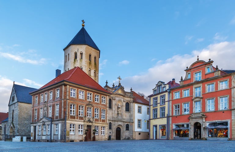 photo of Market square (Markt) in Paderborn city center, Germany.