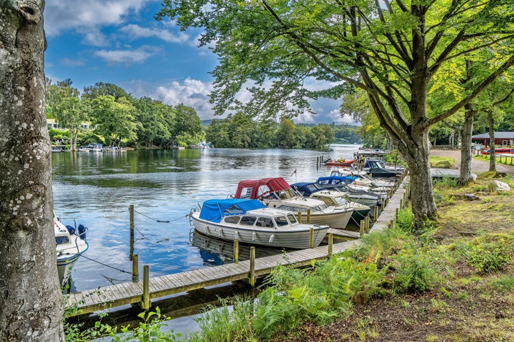 Landing place at Skyttehuset campsite neart Silkeborg in the Danish Lake highlands, Denmark