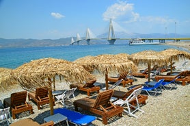 Photo of a small island with a fortress at the coast of Nafplio ,Greece.