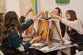 Maalausjuhlat Art Bottega - Paint & Wine Studiossa Zagrebissa