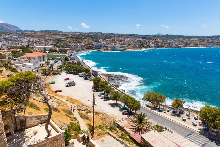 Photo of city Rethymno on beach of Island Crete, Greece.