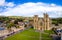 Photo of aerial view of Wells Cathedral is in Wells, Somerset, England, UK.