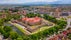 Photo of aerial view of the Citadel of Fagaras, in Brasov county, Romania. 