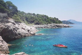 Tour guidato di kayak e snorkeling alla Grotta verde e all'isola di Sipan da Lopud