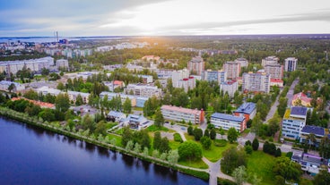 Photo of the blue Baltic Sea beach in Kalajoki, Finland.