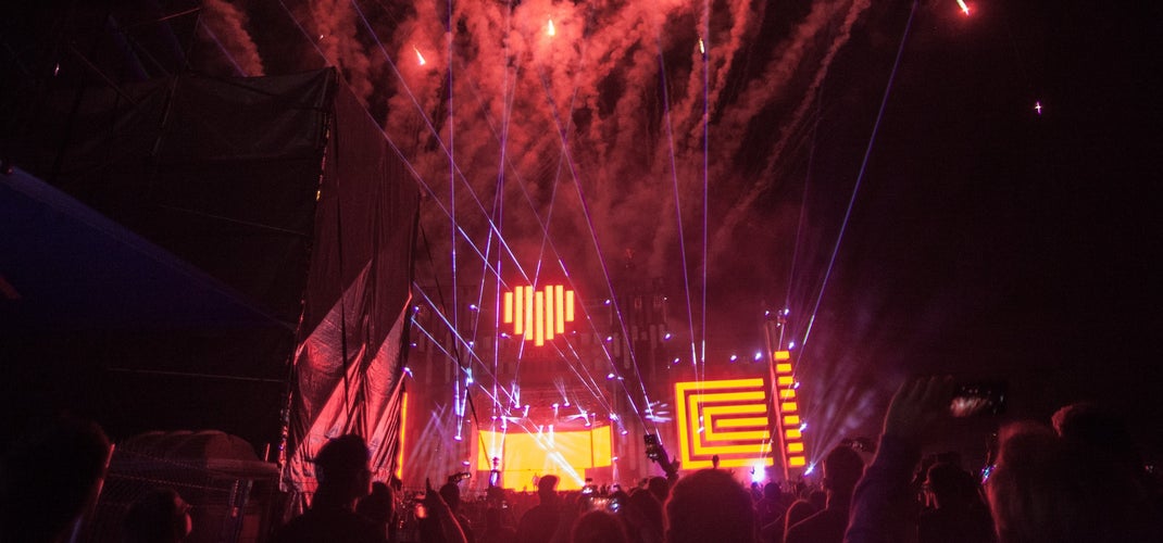 Crowd enjoying fireworks and laser show at ING Love Stage during Beats for Love festival in Czechia in July..jpg