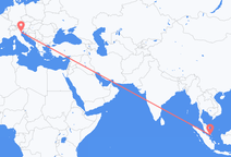 싱가포르에서 출발해 베네치아로 향하는 항공편