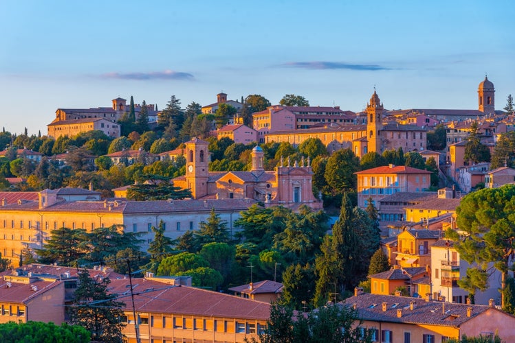 photo of view of Sunset panorama view of Italian town Perugia.