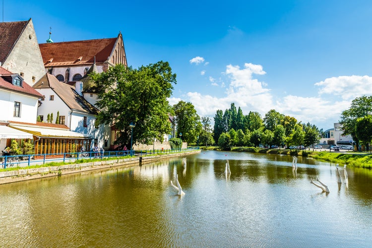 Marble legs in the Vltava river in Ceske Budejovice-Czech Republic