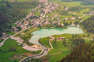 photo of aerial view of Ayas is a commune in the Aosta Valley region of northwestern Italy.