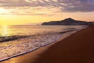 Photo of panoramic aerial view of beautiful Blanes in Costa Brava on a beautiful summer day, Spain.