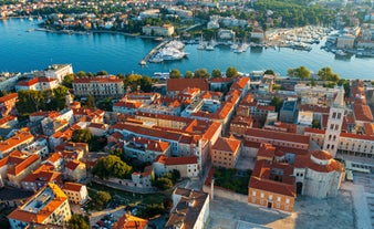 The aerial view of Dubrovnik, a city in southern Croatia fronting the Adriatic Sea, Europe.