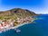 Photo of Nidri town in Lefkada Island Greece, the second biggest city and tourist destination on the island.