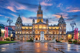 Photo of aerial view of Glasgow in Scotland, United Kingdom.