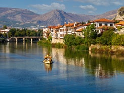 Photo of Ottoman houses and Pontic tomb in Amasya, Turkey.