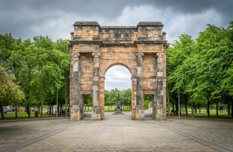 McLennan Arch in Glasgow green park, Scotland.