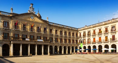 Photo of aerial view of Valladolid skyline, Spain.