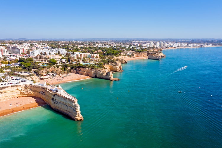 Photo of aerial view from the historical church 'Segnora de Nossa' at Armacao de Pera in Portugal.