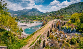 Podgorica milenium bridge in Montenegro.