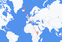 우간다 엔테베에서 출발해 아이슬란드 Egilsstaðir에게(으)로 가는 항공편