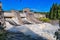 Photo of spillway on hydroelectric power station dam Imatrankoski, Imatra, Finland.