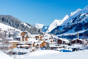 photo of a winter village over Lech Am Arlberg, Austria.
