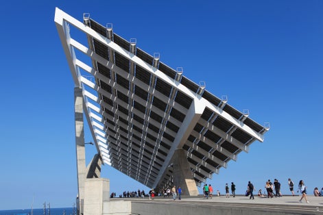 Photo of The solar panel of the Parc del Fòrum Primavera Sound Festival ,Spain .